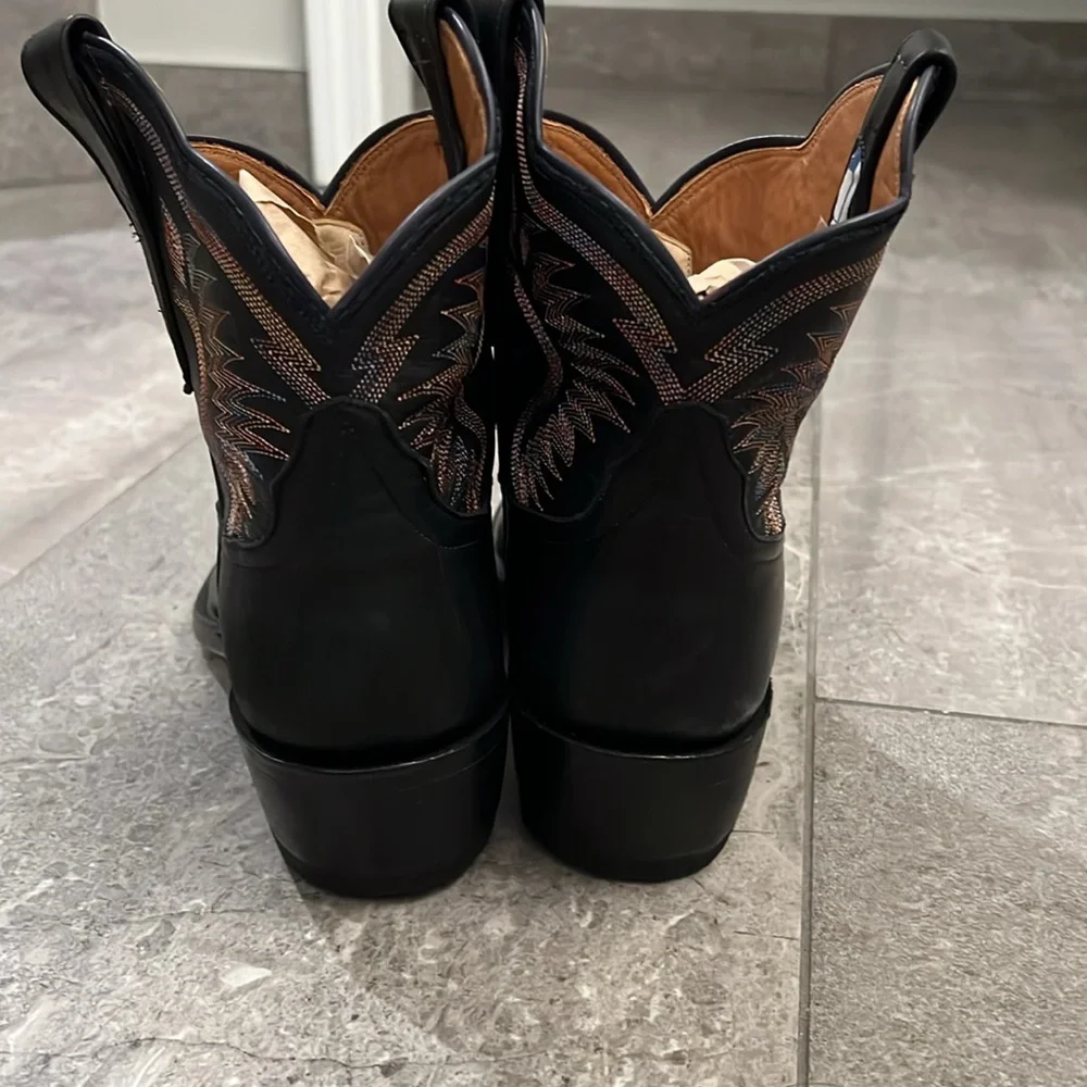 RIO Of Mercedes Black Short Leather Western Boots - Picture 3 of 12
